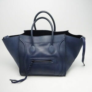 Celine Square Phantom Luggage Tote Bag Navy Blue Calfskin